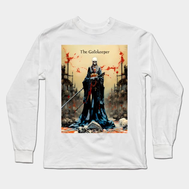 The Gatekeeper: Jikininki, Japanese Supernatural Ghost Long Sleeve T-Shirt by Puff Sumo